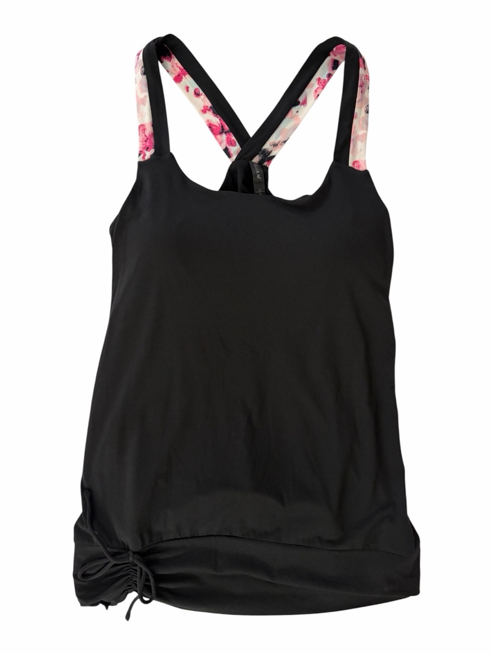 NWOT GAIAM Black Strappy Athletic Active Fitness Tank Top Sz L Pickleball Yoga